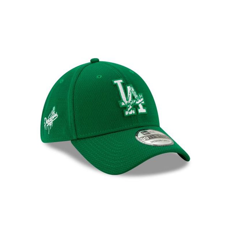 MLB Los Angeles Dodgers St Patricks Day 39Thirty Stretch Fit (TZF0171) - Green New Era Caps